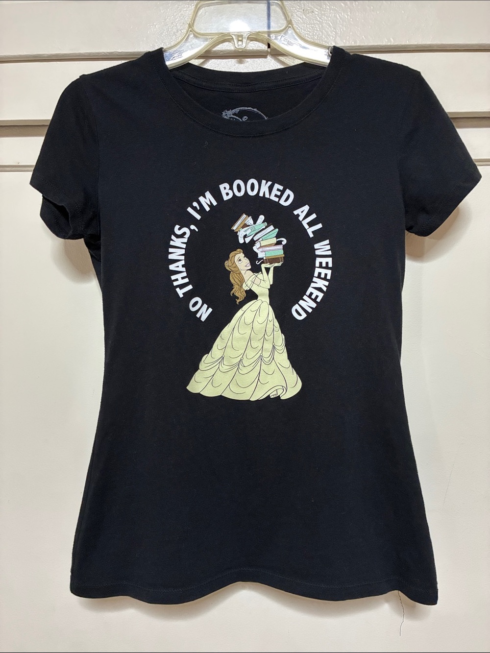 Disney Beauty and the Beast Belle Booked All Weekend Black Short-Sleeve Tee
